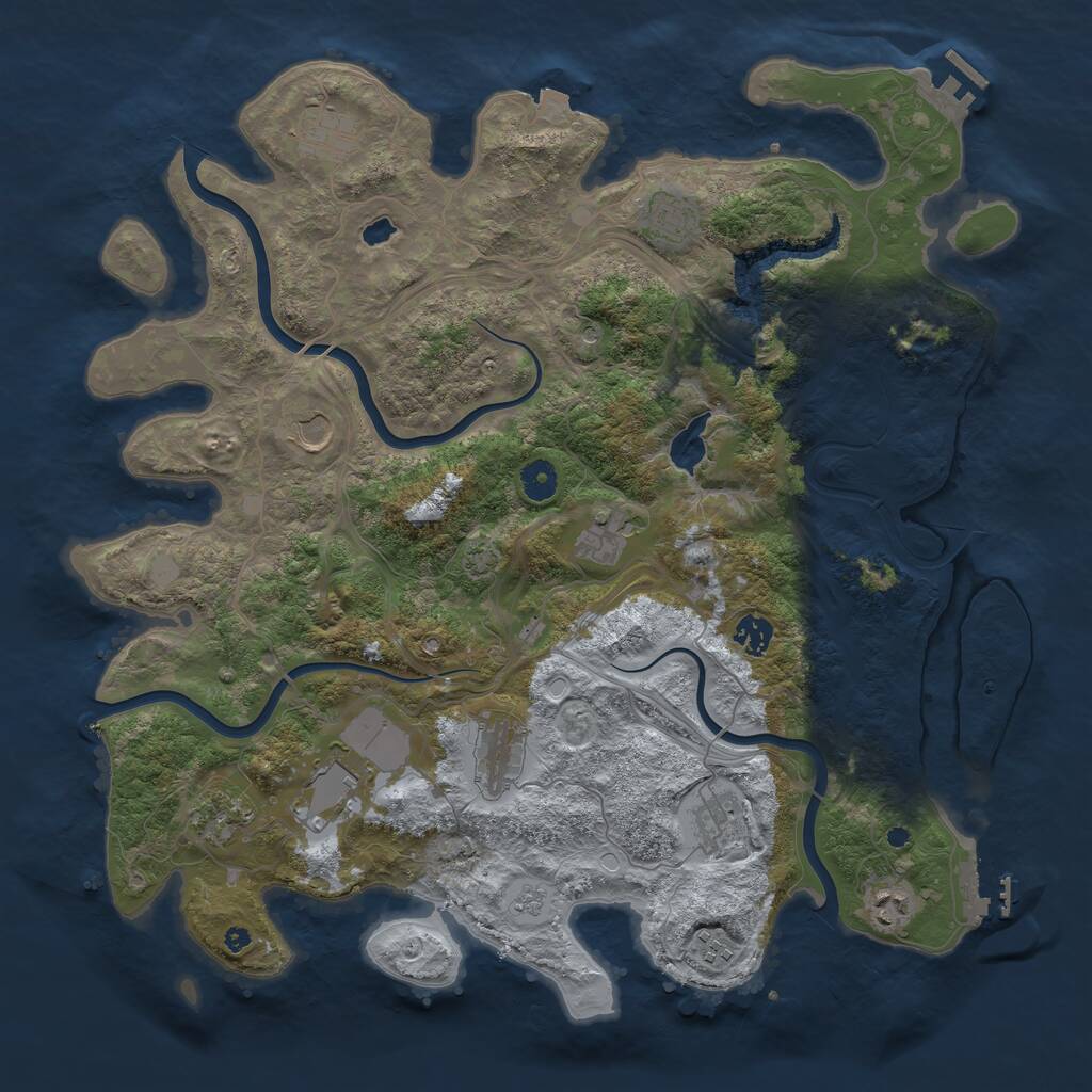Rust Map: Procedural Map, Size: 4250, Seed: 1649219190, 17 Monuments