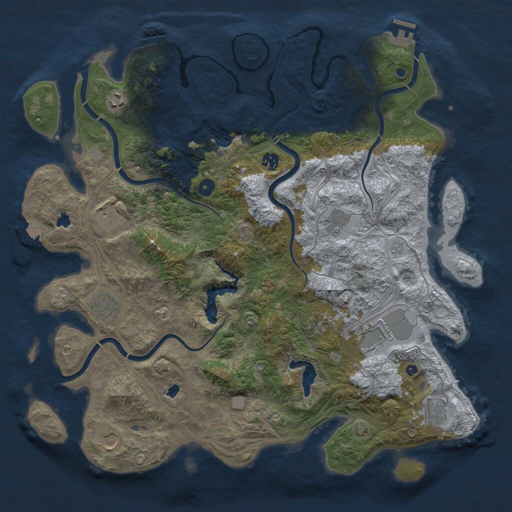 Rust Map: Procedural Map, Size: 4500, Seed: 1312715100, 16 Monuments