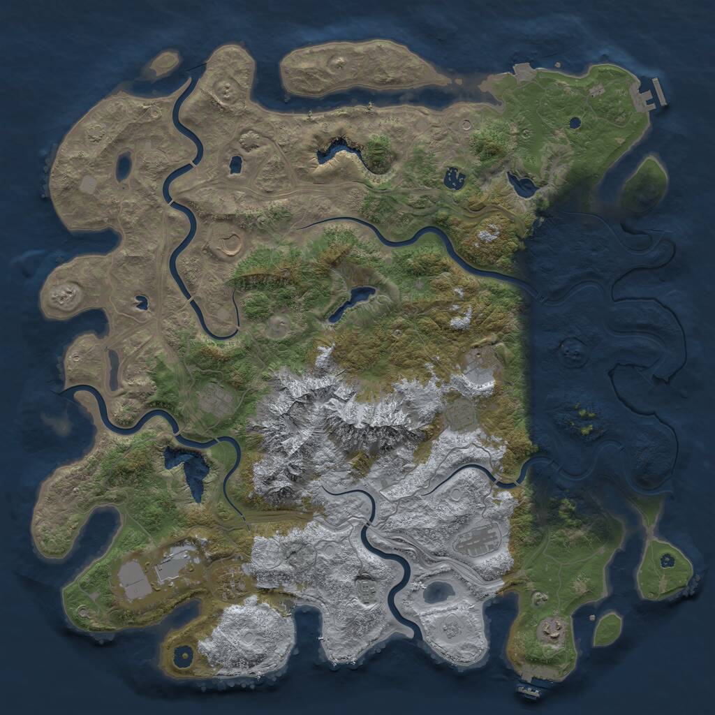 Rust Map: Procedural Map, Size: 5000, Seed: 3567850, 16 Monuments