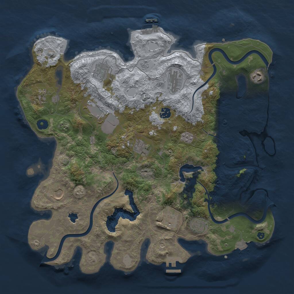 Rust Map: Procedural Map, Size: 4000, Seed: 60914251, 17 Monuments
