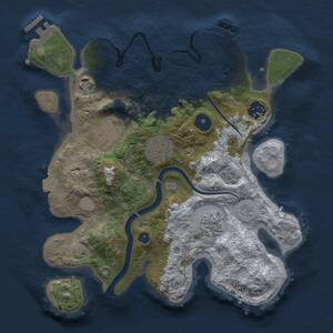 Thumbnail Rust Map: Procedural Map, Size: 3000, Seed: 144336120, 12 Monuments