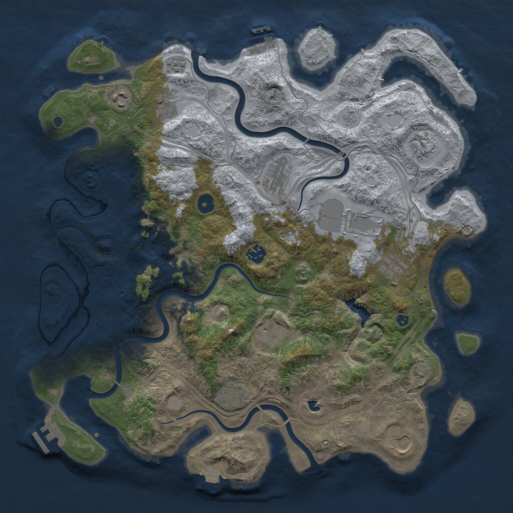 Rust Map: Procedural Map, Size: 4250, Seed: 11593620, 17 Monuments