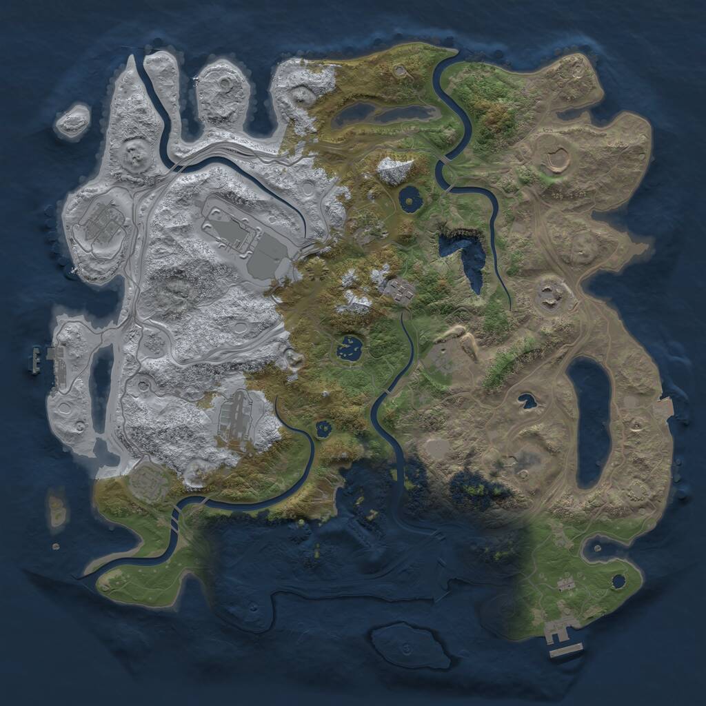 Rust Map: Procedural Map, Size: 4250, Seed: 1899759686, 17 Monuments