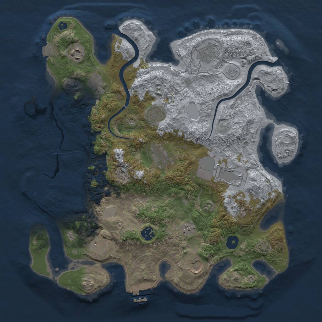 Rust Map: Procedural Map, Size: 3700, Seed: 1666612460, 17 Monuments