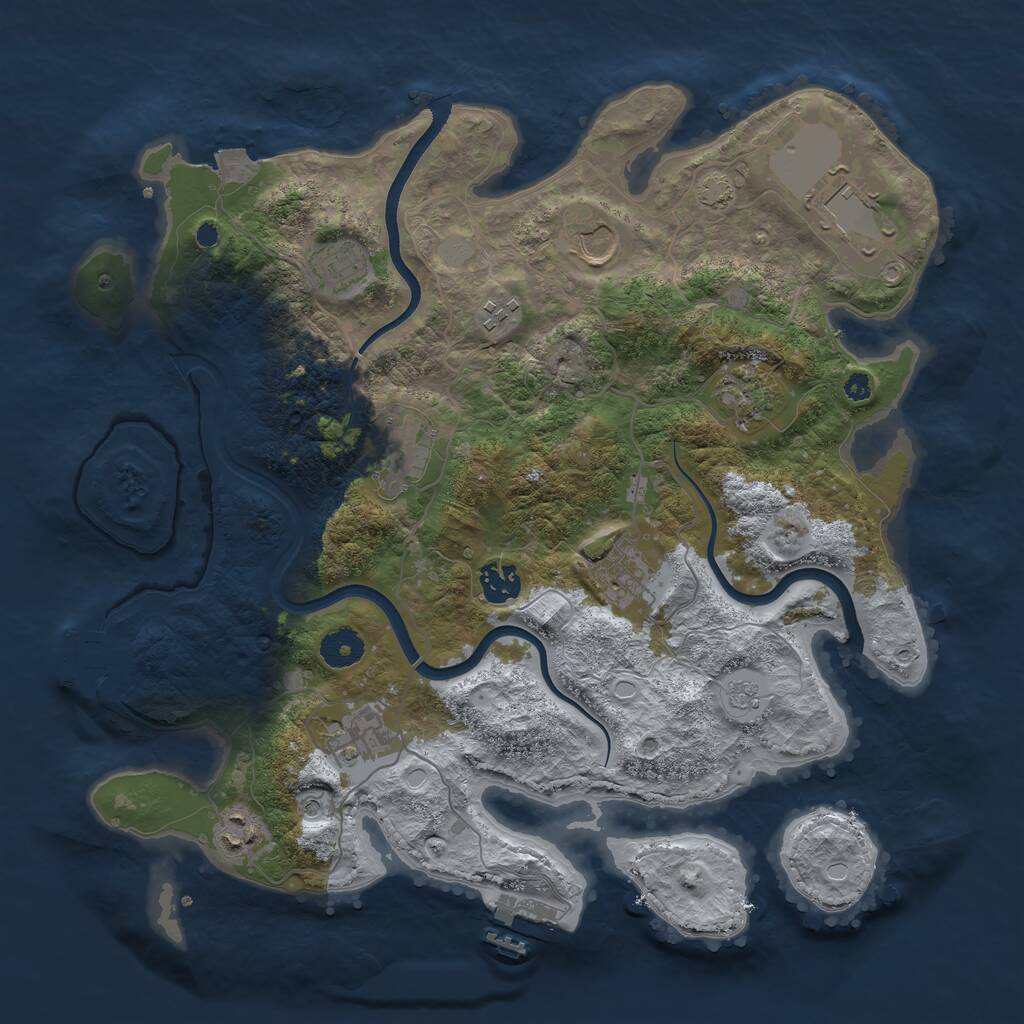 Rust Map: Procedural Map, Size: 3750, Seed: 1648164167, 16 Monuments