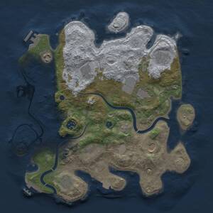 Thumbnail Rust Map: Procedural Map, Size: 3500, Seed: 228857351, 15 Monuments