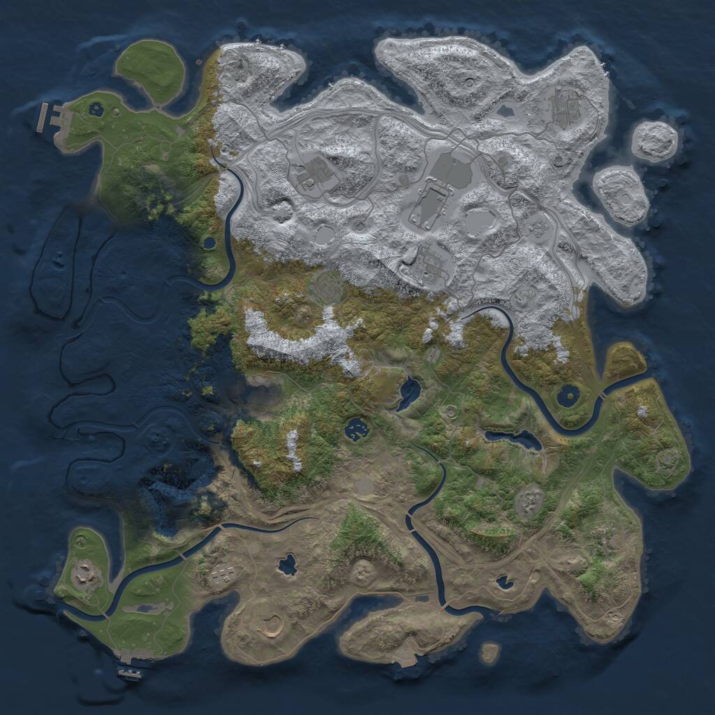 Rust Map: Procedural Map, Size: 4800, Seed: 61227, 17 Monuments