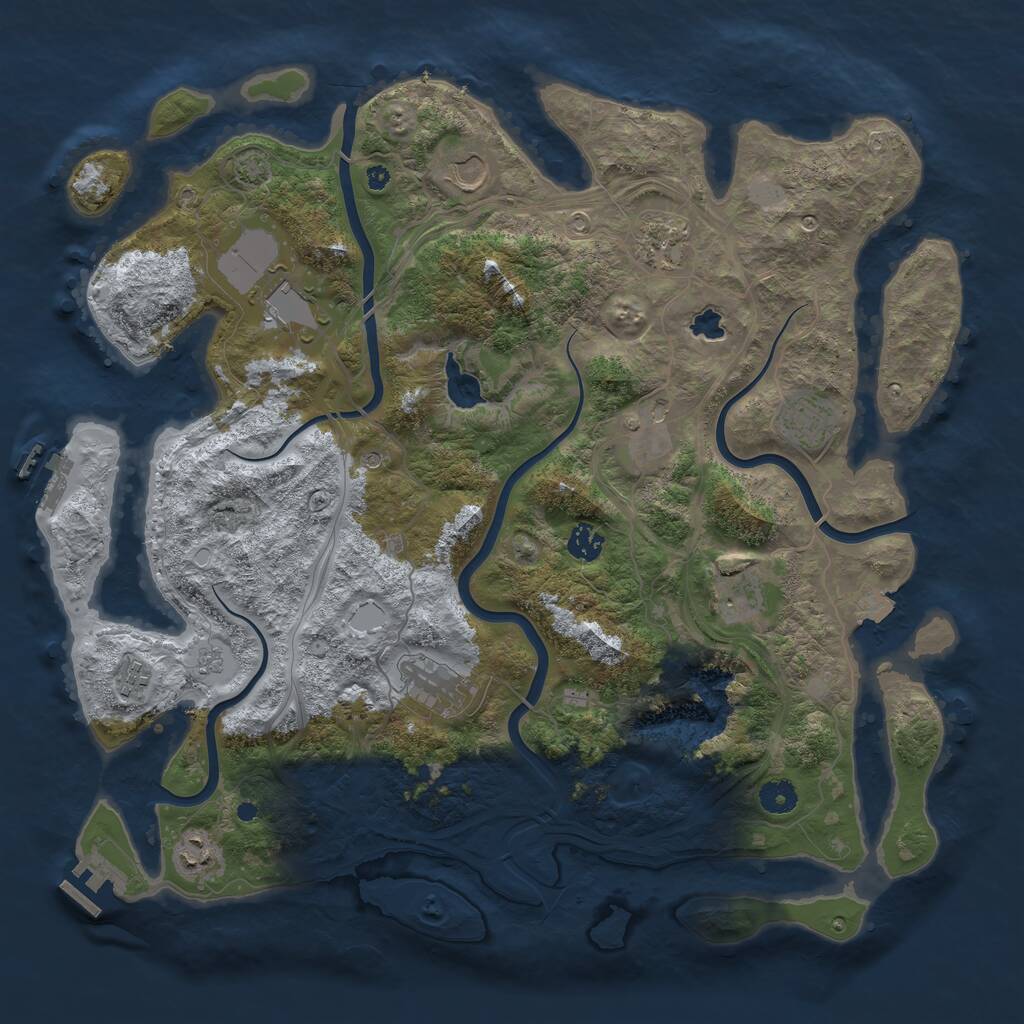 Rust Map: Procedural Map, Size: 4250, Seed: 485313738, 16 Monuments