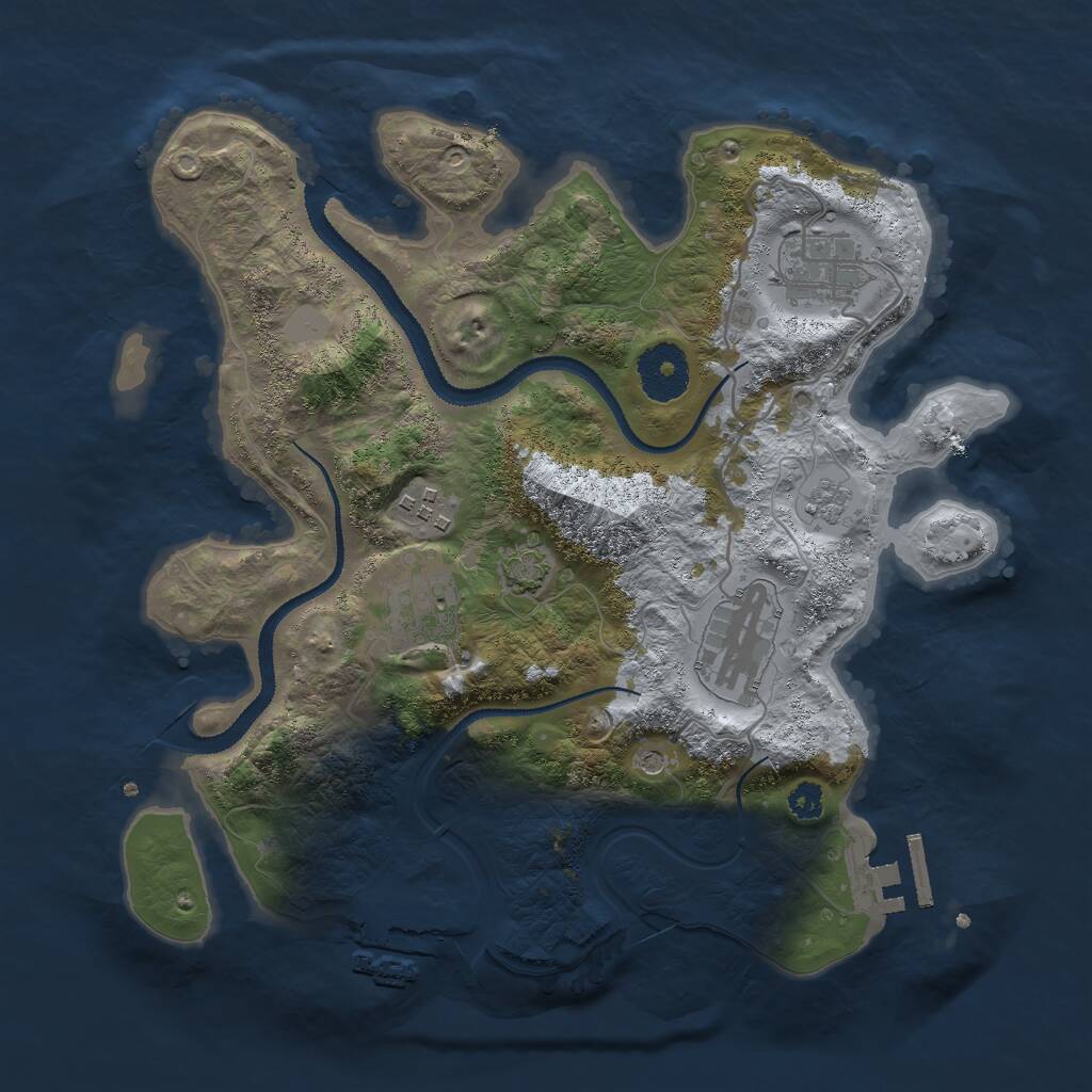 Rust Map: Procedural Map, Size: 3000, Seed: 1429756898, 10 Monuments