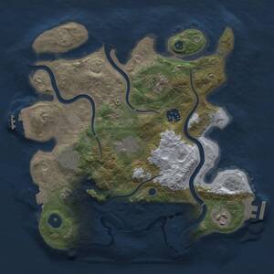 Thumbnail Rust Map: Procedural Map, Size: 3000, Seed: 2090841686, 11 Monuments