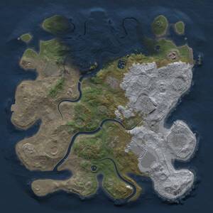 Thumbnail Rust Map: Procedural Map, Size: 3700, Seed: 602124498, 16 Monuments