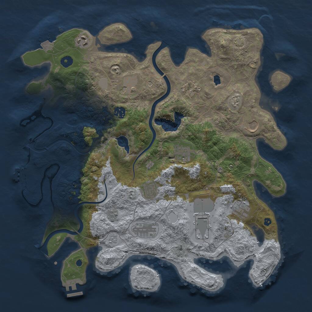 Rust Map: Procedural Map, Size: 4000, Seed: 286379536, 17 Monuments