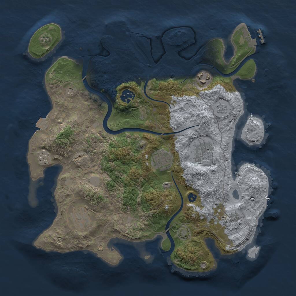 Rust Map: Procedural Map, Size: 3300, Seed: 652339069, 13 Monuments