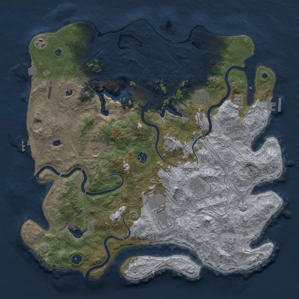 Rust Map: Procedural Map, Size: 4500, Seed: 12784568, 15 Monuments