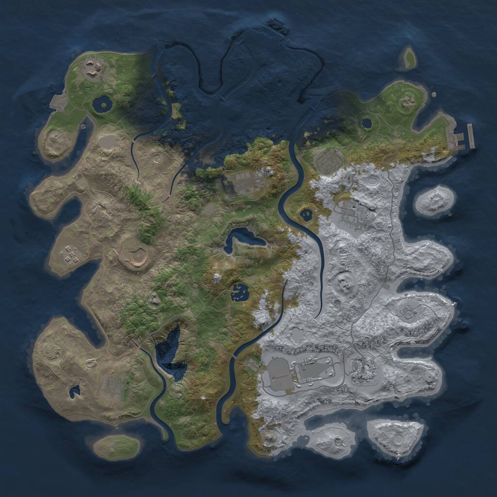 Rust Map: Procedural Map, Size: 4000, Seed: 577220195, 16 Monuments