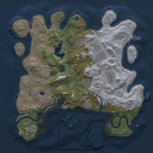 Thumbnail Rust Map: Procedural Map, Size: 4000, Seed: 1401040766, 17 Monuments