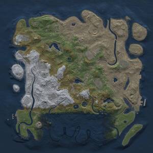 Thumbnail Rust Map: Procedural Map, Size: 4500, Seed: 1339034811, 17 Monuments