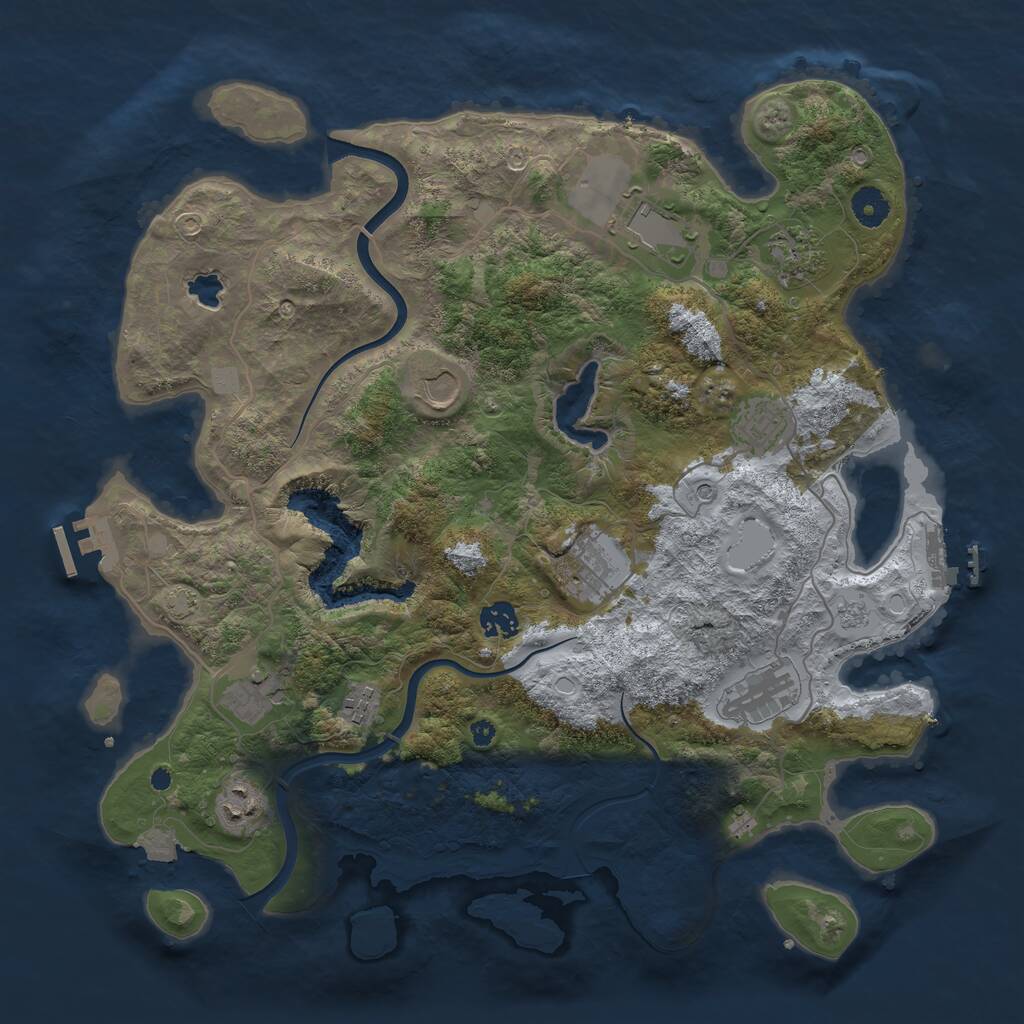 Rust Map: Procedural Map, Size: 4000, Seed: 8282910, 16 Monuments