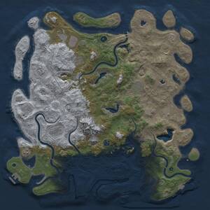 Thumbnail Rust Map: Procedural Map, Size: 5000, Seed: 743583248, 17 Monuments