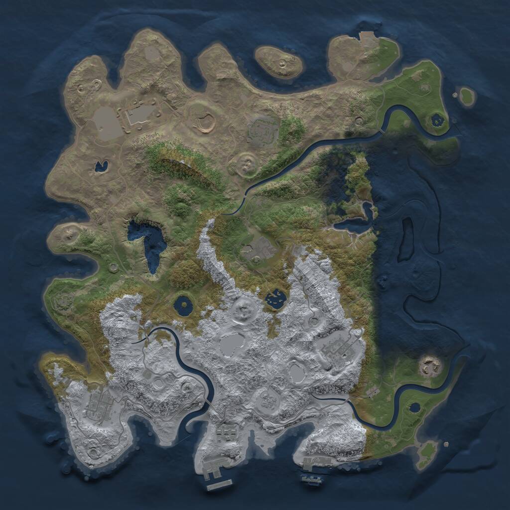 Rust Map: Procedural Map, Size: 4000, Seed: 1574214025, 15 Monuments