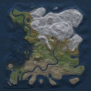 Thumbnail Rust Map: Procedural Map, Size: 3600, Seed: 1495209627, 14 Monuments