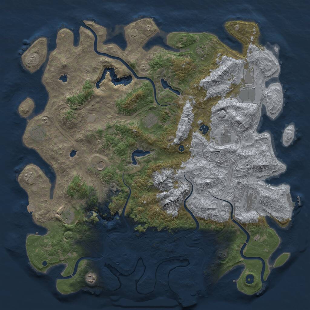 Rust Map: Procedural Map, Size: 5000, Seed: 7826345, 17 Monuments