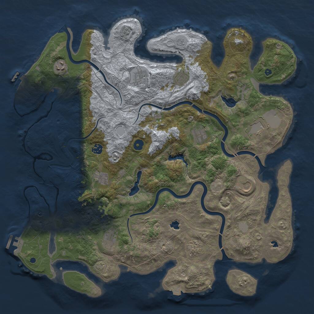 Rust Map: Procedural Map, Size: 4500, Seed: 124720684, 17 Monuments