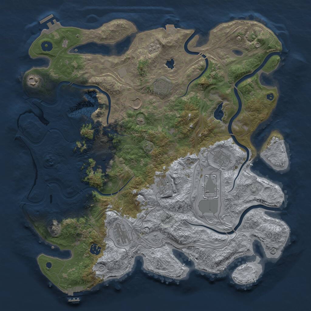 Rust Map: Procedural Map, Size: 4250, Seed: 340552368, 16 Monuments