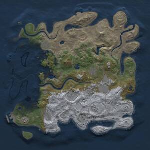 Thumbnail Rust Map: Procedural Map, Size: 4000, Seed: 1278743685, 16 Monuments
