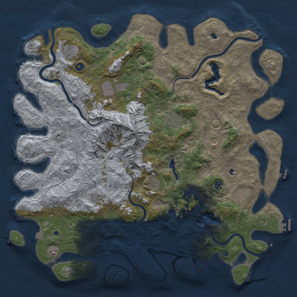 Rust Map: Procedural Map, Size: 5250, Seed: 150612794, 17 Monuments