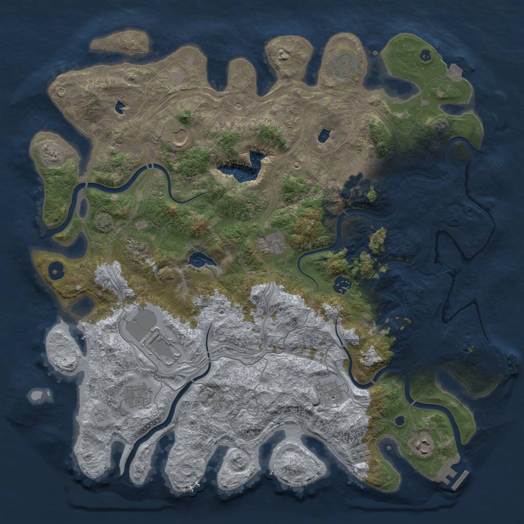 Rust Map: Procedural Map, Size: 4500, Seed: 1730430134, 17 Monuments