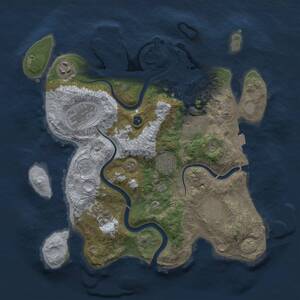Thumbnail Rust Map: Procedural Map, Size: 3250, Seed: 984101565, 11 Monuments