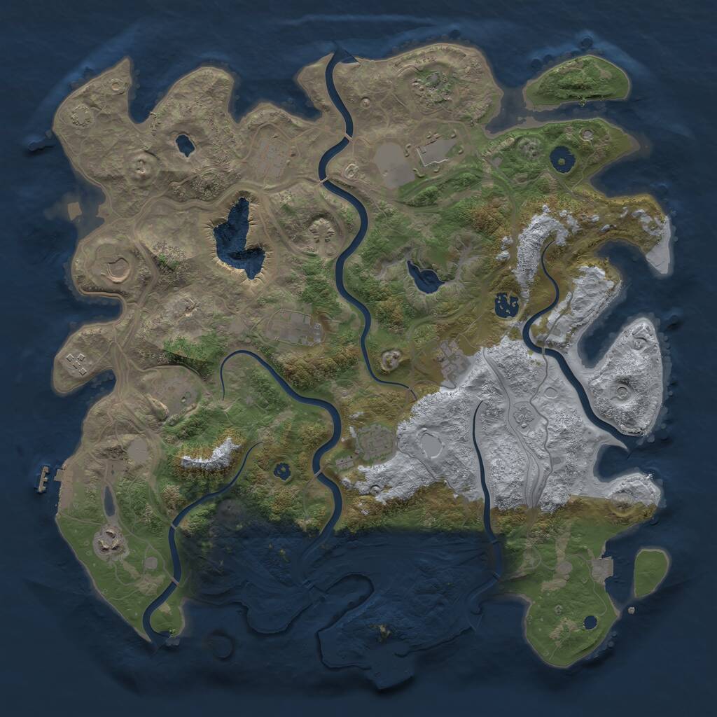 Rust Map: Procedural Map, Size: 4250, Seed: 1521594244, 17 Monuments