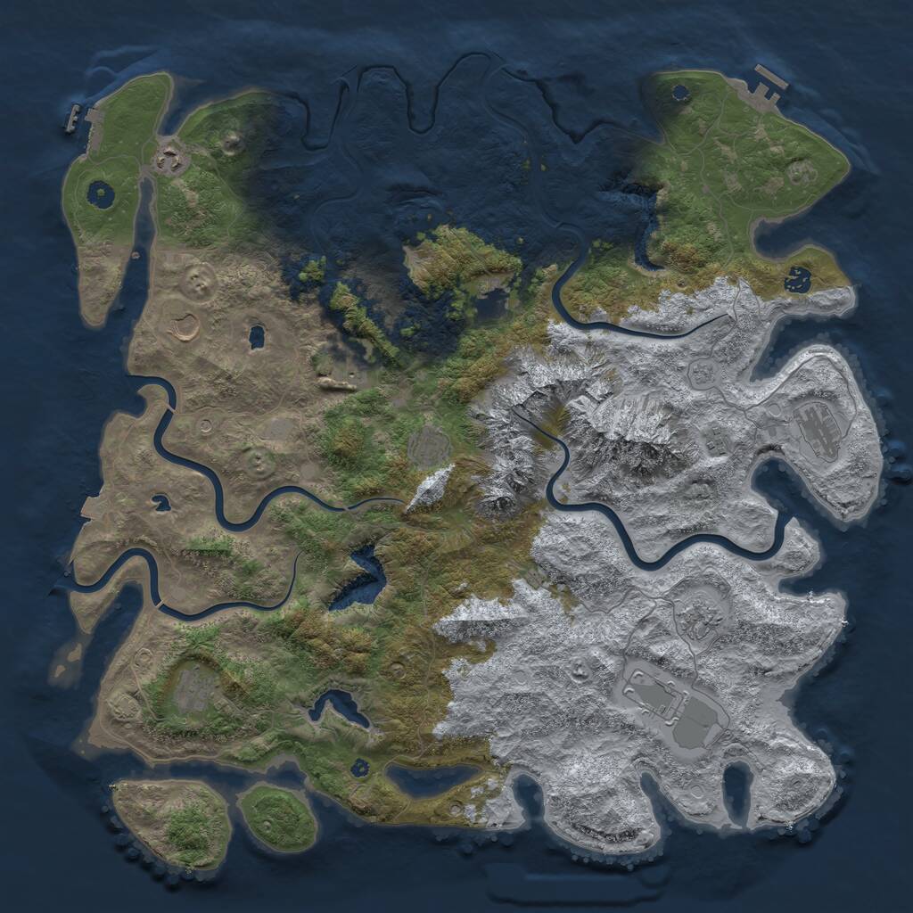 Rust Map: Procedural Map, Size: 5000, Seed: 1536854117, 17 Monuments