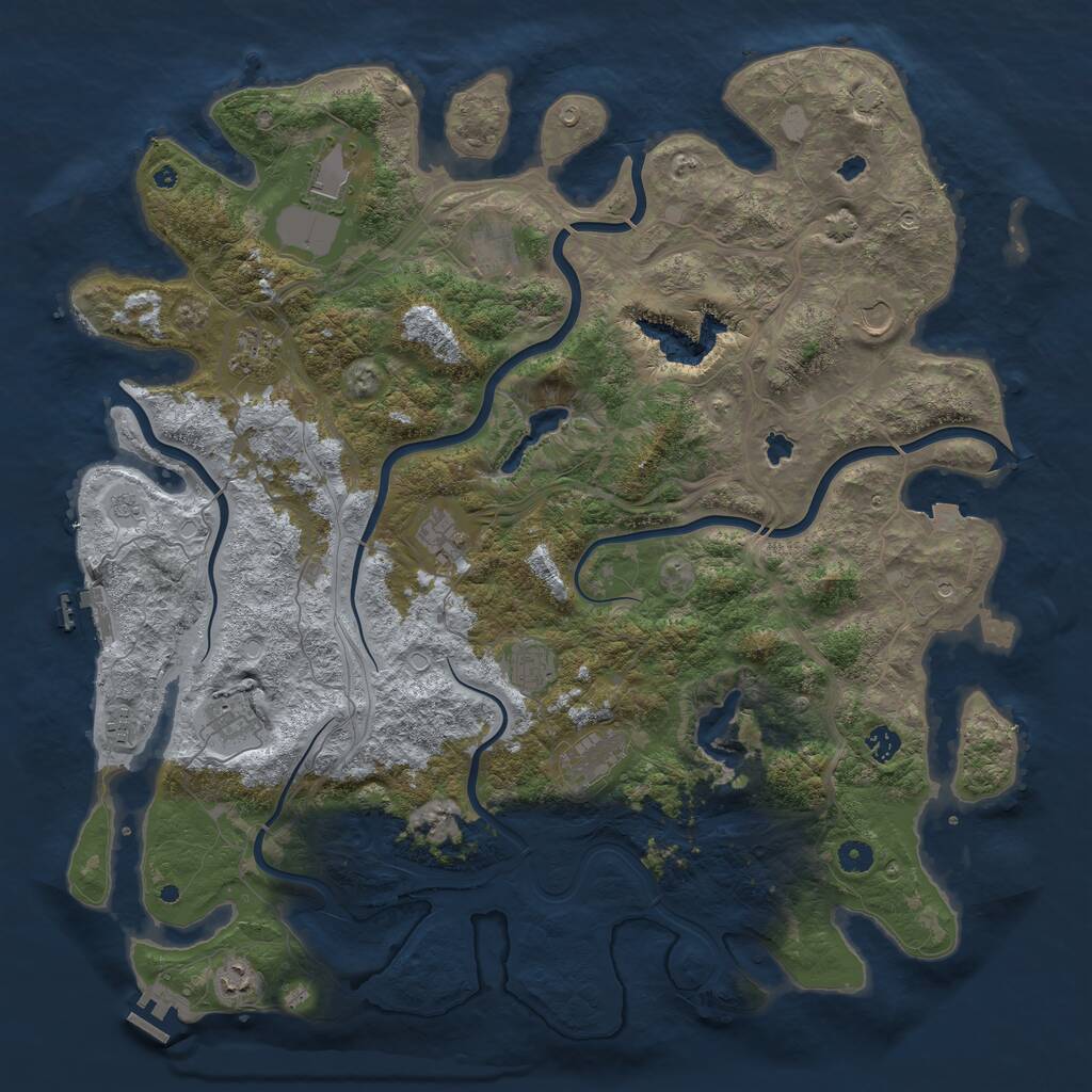 Rust Map: Procedural Map, Size: 4800, Seed: 187418430, 17 Monuments