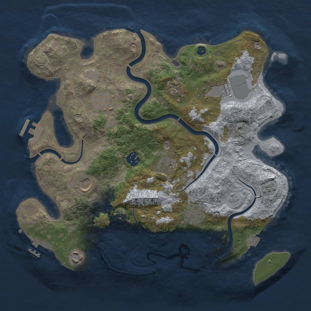 Rust Map: Procedural Map, Size: 3500, Seed: 1697764147, 15 Monuments