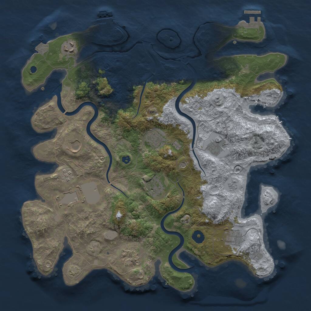 Rust Map: Procedural Map, Size: 3750, Seed: 573451442, 15 Monuments