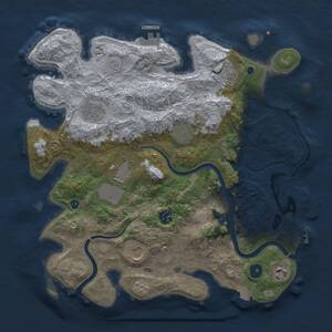 Thumbnail Rust Map: Procedural Map, Size: 3650, Seed: 1688198549, 14 Monuments