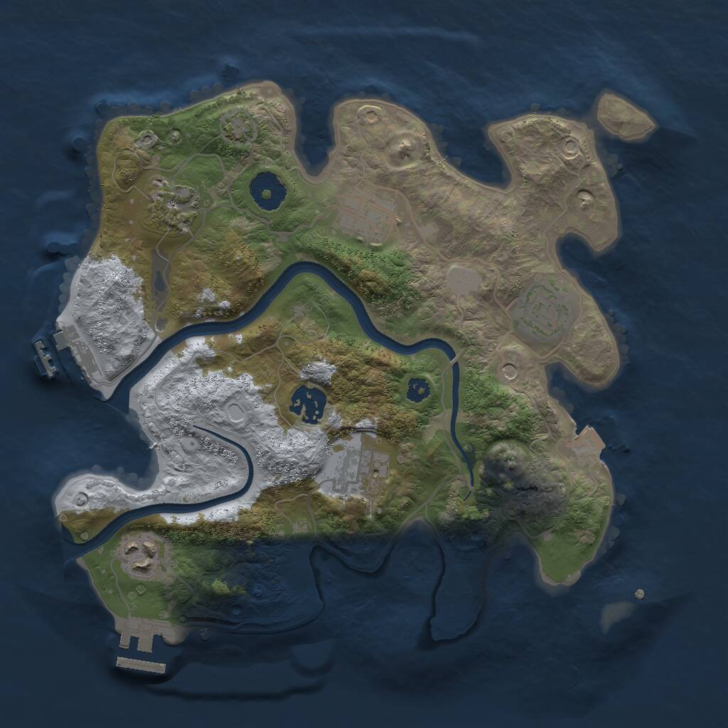 Rust Map: Procedural Map, Size: 3000, Seed: 29930, 11 Monuments