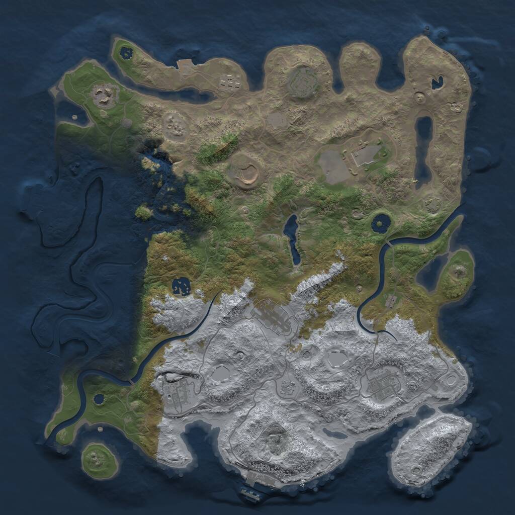 Rust Map: Procedural Map, Size: 4000, Seed: 61283, 15 Monuments