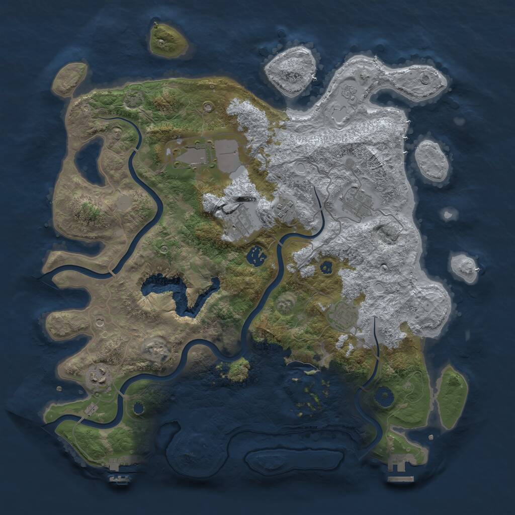 Rust Map: Procedural Map, Size: 4000, Seed: 547425361, 13 Monuments