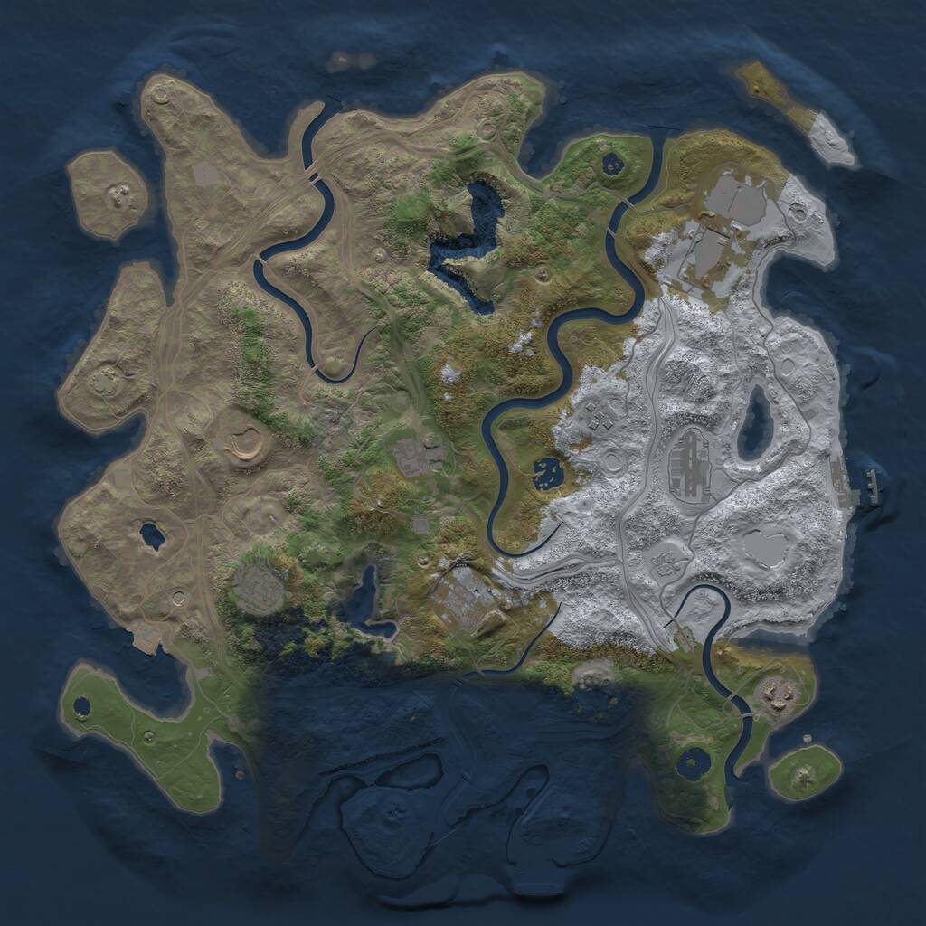 Rust Map: Procedural Map, Size: 4250, Seed: 1289664274, 15 Monuments