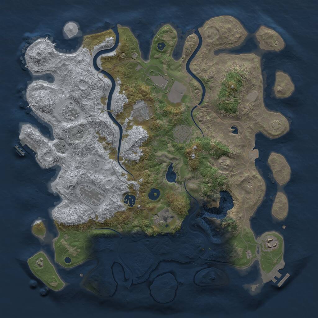 Rust Map: Procedural Map, Size: 4000, Seed: 78724, 15 Monuments