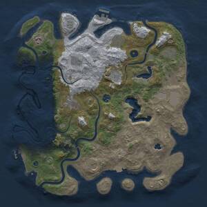 Thumbnail Rust Map: Procedural Map, Size: 4050, Seed: 387704238, 17 Monuments