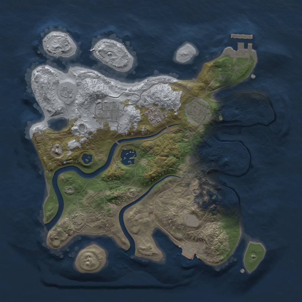 Rust Map: Procedural Map, Size: 2800, Seed: 629214949, 9 Monuments