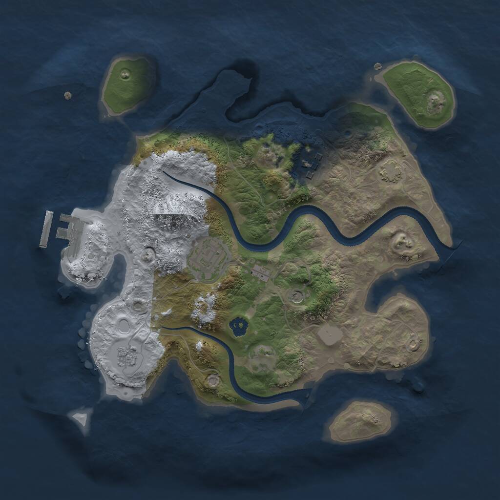 Rust Map: Procedural Map, Size: 2700, Seed: 704993220, 7 Monuments