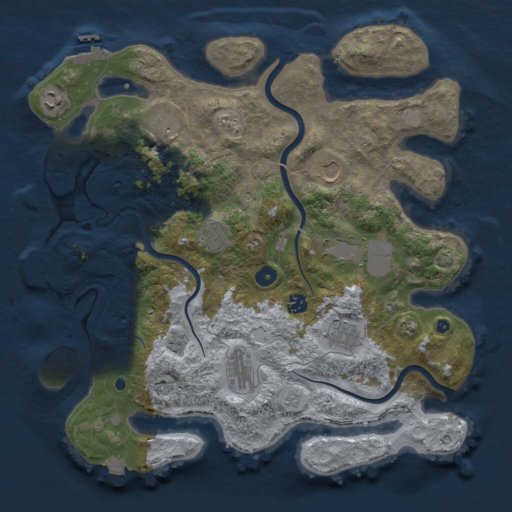 Rust Map: Procedural Map, Size: 3750, Seed: 1306359216, 15 Monuments