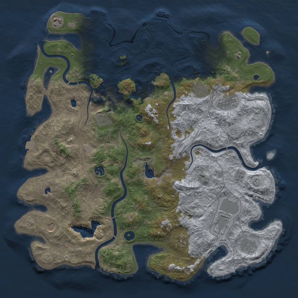 Rust Map: Procedural Map, Size: 4500, Seed: 873196227, 16 Monuments