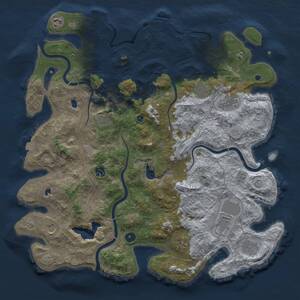Thumbnail Rust Map: Procedural Map, Size: 4500, Seed: 873196227, 16 Monuments