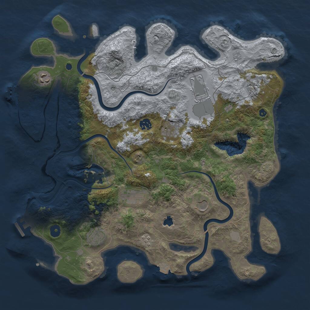 Rust Map: Procedural Map, Size: 4000, Seed: 647615294, 15 Monuments